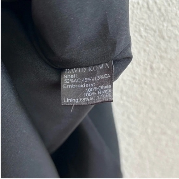 David Koma Crystal Embellished Asymmetrical Midi Dress Black - Picture 9 of 9